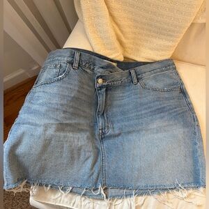 Madewell asymmetrical Jean mini skirt